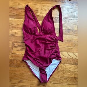 Cupshe Deep Red One Piece Swimsuit large nwt